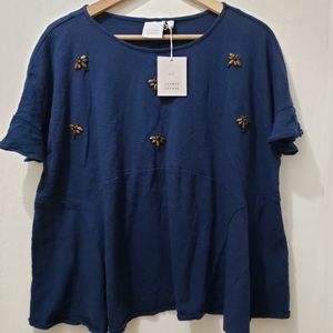 Lauren Conrad LC top navy blue